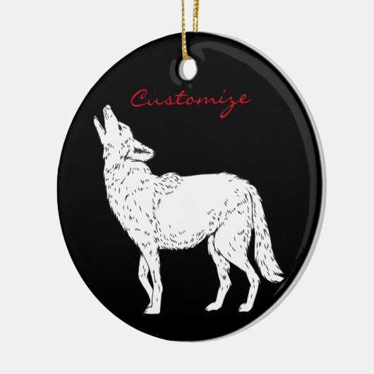 Coyote Howling Thunder_Cove Keramisch Ornament (Links)