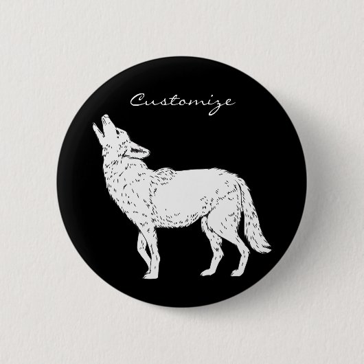 Coyote Howling Thunder_Cove Ronde Button 5,7 Cm (Voorkant)