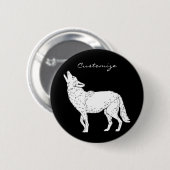 Coyote Howling Thunder_Cove Ronde Button 5,7 Cm (Voorkant /achterkant)