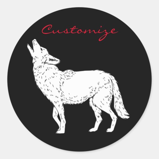 Coyote Howling Thunder_Cove Ronde Sticker (Voorkant)