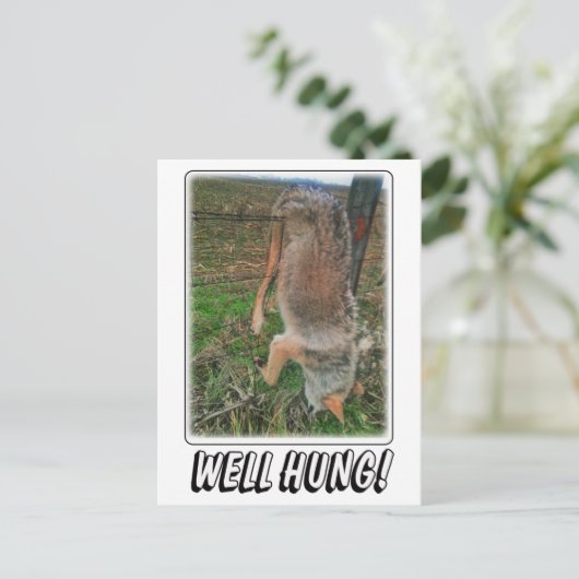 COYOTE HUNT - GOED HUNG OVER FENCE BRIEFKAART (Staand voorkant)