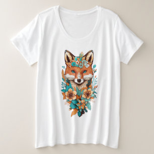 Coyote in Fower Grote Maat T-shirt