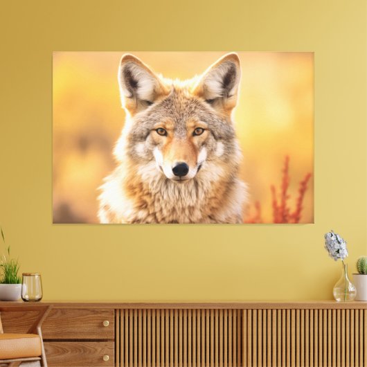 Coyote in natuur canvas afdruk (Insitu (Woonkamer))
