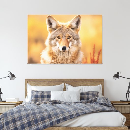 Coyote in natuur canvas afdruk (Insitu (Slaapkamer))