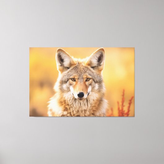 Coyote in natuur canvas afdruk (Voorkant)