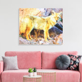Coyote in Yellowstone Canvas Afdruk (Insitu (Woonkamer))