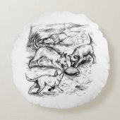 Coyote-jongen Rond Kussen (Voorkant)
