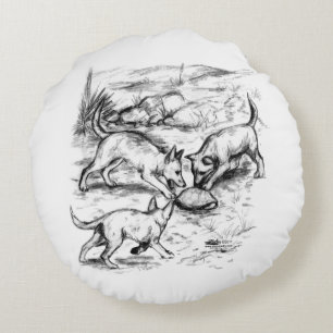 Coyote-jongen Rond Kussen