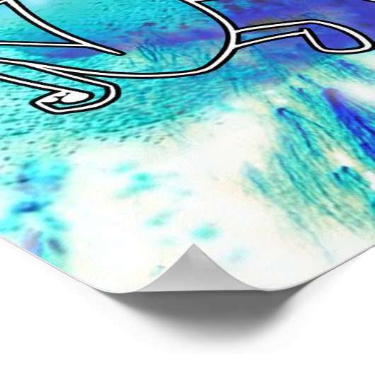 Coyote Leaping over Blue Volcano Poster (Hoek)