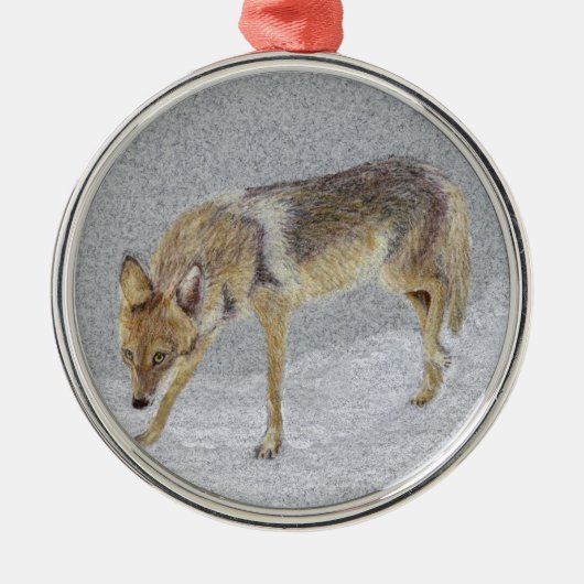 Coyote Metalen Ornament (Voorkant)