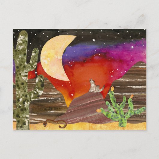 Coyote Moon Night Sangen Briefkaart (Voorkant)