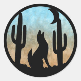 Coyote Moon Ronde Sticker