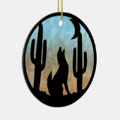 Coyote Moon Round Ornament (Rechts)
