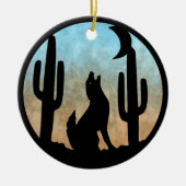 Coyote Moon Round Ornament (Voorkant)