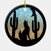Coyote Moon Round Ornament (Achterkant)