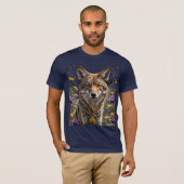 Coyote Omringd Door Amerikaanse Pasque Bloem T-shirt (Voorkant volledig)