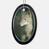 Coyote ovalen keramisch ornament (Links)