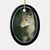 Coyote ovalen keramisch ornament (Voorkant)