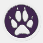 COYOTE PAW PRINT RONDE STICKER (Voorkant)