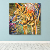 Coyote [Premium Canvas] Canvas Afdruk (Insitu (Houten vloer))