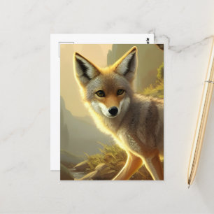 Coyote Pup Wildlife Portret Briefkaart