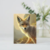 Coyote Pup Wildlife Portret Briefkaart (Staand voorkant)