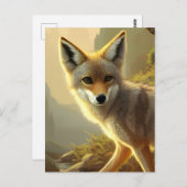 Coyote Pup Wildlife Portret Briefkaart (Voorkant / Achterkant)