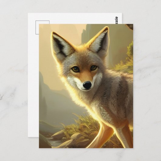 Coyote Pup Wildlife Portret Briefkaart (Voorkant / Achterkant)