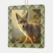Coyote Pup Wildlife Portret gepersonaliseerd Keramisch Ornament (Links)