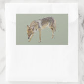 Coyote Rechthoekige Sticker (Tas)