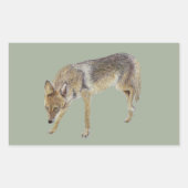 Coyote Rechthoekige Sticker (Voorkant)