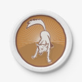 Coyote Retro Sunset Wilderness Dierlijke Kunst Papieren Bordje (Voorkant)