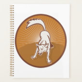 Coyote Retro Sunset Wilderness Dierlijke Kunst Planner (Voorkant)