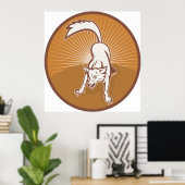 Coyote Retro Sunset Wilderness Dierlijke Kunst Poster (Thuiskantoor)