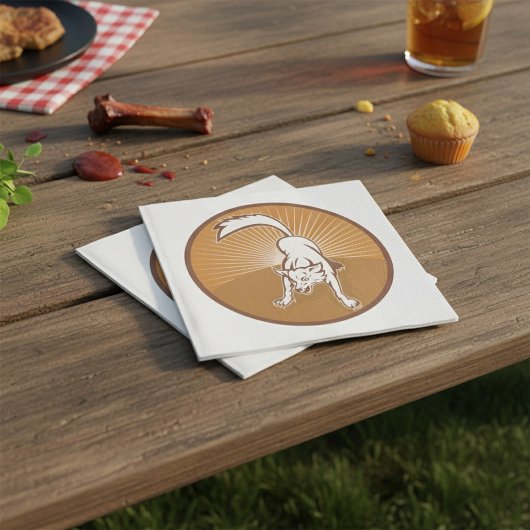 Coyote Retro Sunset Wilderness Dierlijke Kunst Servet