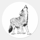 Coyote Ronde Sticker (Voorkant)