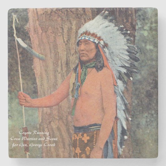 Coyote Running Stenen Onderzetter (Voorkant)