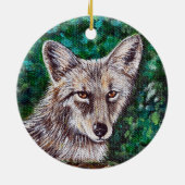 Coyote-schilderijen Keramisch Ornament (Achterkant)