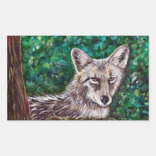 Coyote-schilderijen Rechthoekige Sticker