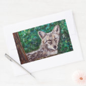 Coyote-schilderijen Rechthoekige Sticker (Envelop)