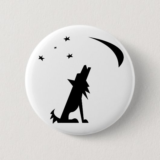 Coyote Silhouette Ronde Button 5,7 Cm (Voorkant)