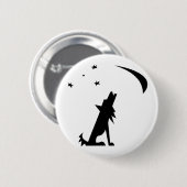 Coyote Silhouette Ronde Button 5,7 Cm (Voorkant /achterkant)