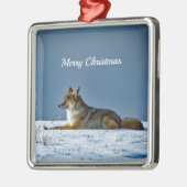 Coyote Snow - Kerstfeest Metalen Ornament (Links)