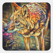 Coyote [Square Seal] Vierkante Sticker (Voorkant)