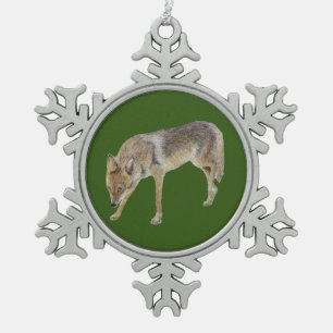 Coyote Tin Sneeuwvlok Ornament