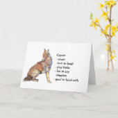 Coyote Totem, Animal Guide Funny Birthday Kaart (Gele Bloem)