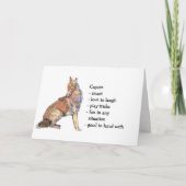 Coyote Totem, Animal Guide Funny Birthday Kaart (Voorkant)