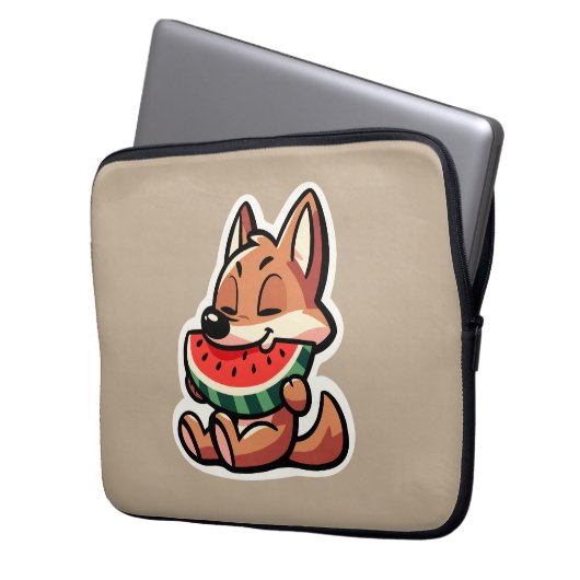 Coyote Watermeloen Laptop Sleeve (Voorkant Links)