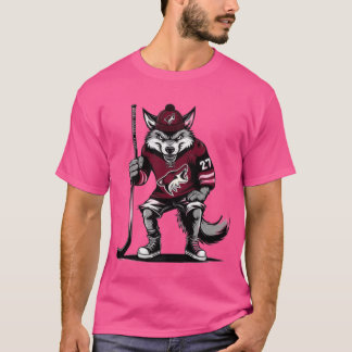 Coyote Wearing an Arizona Coyotes Hockey Jersey Ov T-shirt
