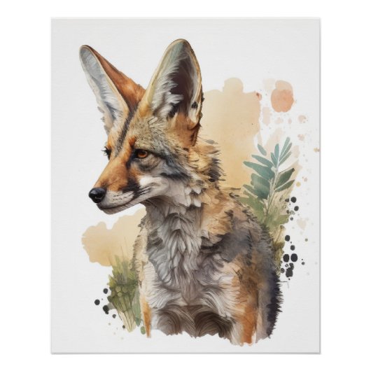 Coyote Wildlife Wall Art Perfect Poster (Voorkant)